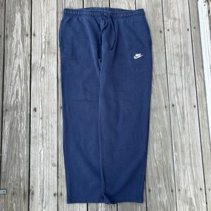 nike navy men's large baggy wide leg sweatpants